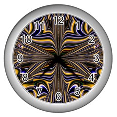 Abstract Art Fractal Unique Pattern Wall Clock (silver) by Sudhe