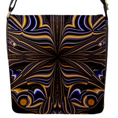 Abstract Art Fractal Unique Pattern Flap Closure Messenger Bag (s) by Sudhe