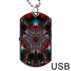 Abstract Flower Artwork Art Dog Tag Usb Flash (two Sides) by Sudhe