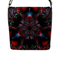 Abstract Flower Artwork Art Flap Closure Messenger Bag (L)