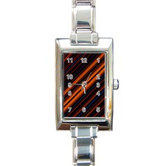 Background Pattern Lines Rectangle Italian Charm Watch by Sudhe