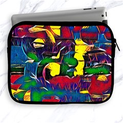 Colorful Shapes Abstract Painting                     Apple Ipad 2/3/4 Protective Soft Case by LalyLauraFLM