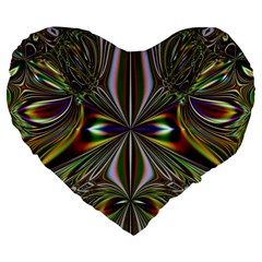 Abstract Art Fractal Pattern Large 19  Premium Flano Heart Shape Cushions by Sudhe