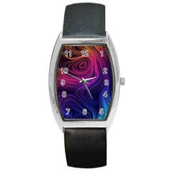 Abstract Pattern Art Barrel Style Metal Watch