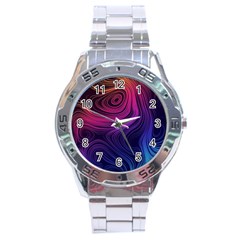 Abstract Pattern Art Stainless Steel Analogue Watch