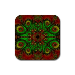 Abstract Fractal Pattern Artwork Pattern Rubber Coaster (square)  by Sudhe