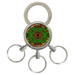 Abstract Fractal Pattern Artwork Pattern 3-ring Key Chain by Sudhe