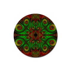 Abstract Fractal Pattern Artwork Pattern Rubber Coaster (round)  by Sudhe