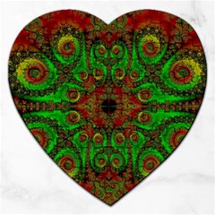 Abstract Fractal Pattern Artwork Pattern Jigsaw Puzzle (heart) by Sudhe