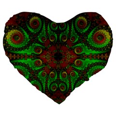 Abstract Fractal Pattern Artwork Pattern Large 19  Premium Heart Shape Cushions by Sudhe