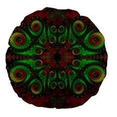 Abstract Fractal Pattern Artwork Pattern Large 18  Premium Flano Round Cushions by Sudhe