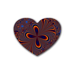 Abstract Fractal Background Pattern Heart Coaster (4 Pack)  by Sudhe