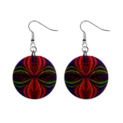 Abstract Art Fractal Mini Button Earrings