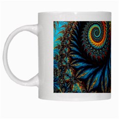 Abstract Art Fractal Creative White Mugs by Sudhe