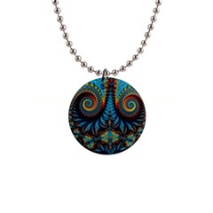 Abstract Art Fractal Creative 1  Button Necklace by Sudhe