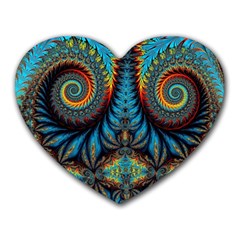 Abstract Art Fractal Creative Heart Mousepads by Sudhe