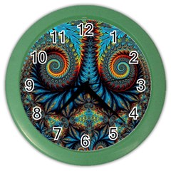 Abstract Art Fractal Creative Color Wall Clock by Sudhe