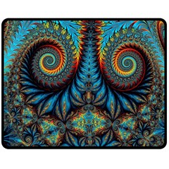 Abstract Art Fractal Creative Double Sided Fleece Blanket (medium)  by Sudhe