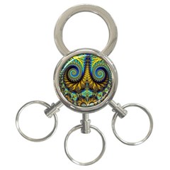 Abstract Art Fractal Creative 3-ring Key Chain