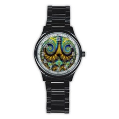 Abstract Art Fractal Creative Stainless Steel Round Watch