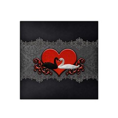 In Love, Wonderful Black And White Swan On A Heart Satin Bandana Scarf by FantasyWorld7