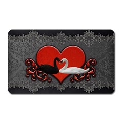 In Love, Wonderful Black And White Swan On A Heart Magnet (rectangular) by FantasyWorld7