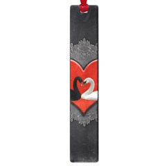 In Love, Wonderful Black And White Swan On A Heart Large Book Marks by FantasyWorld7