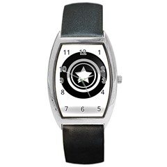 Star Black Button Barrel Style Metal Watch by Pakrebo