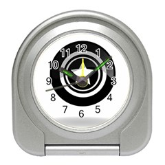 Star Black Button Travel Alarm Clock by Pakrebo