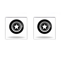 Star Black Button Cufflinks (square) by Pakrebo