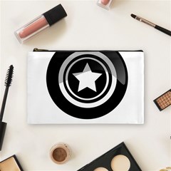 Star Black Button Cosmetic Bag (medium) by Pakrebo