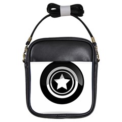 Star Black Button Girls Sling Bag by Pakrebo