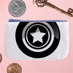 Star Black Button Large Coin Purse by Pakrebo