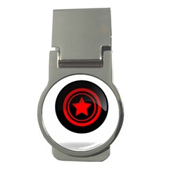 Star Black Red Button  Money Clips (round) 