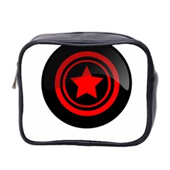 Star Black Red Button  Mini Toiletries Bag (two Sides) by Pakrebo