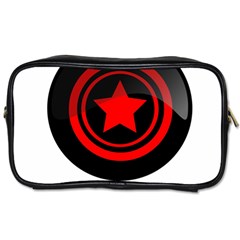 Star Black Red Button  Toiletries Bag (two Sides) by Pakrebo