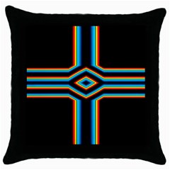 Cross Abstract Neon Throw Pillow Case (black) by Pakrebo