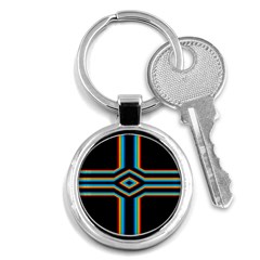 Cross Abstract Neon Key Chain (round) by Pakrebo