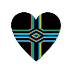 Cross Abstract Neon Heart Magnet by Pakrebo