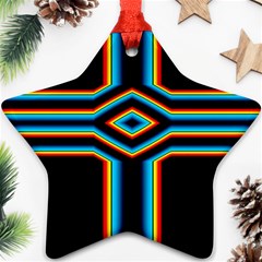 Cross Abstract Neon Star Ornament (two Sides) by Pakrebo