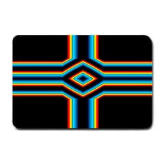 Cross Abstract Neon Small Doormat  by Pakrebo