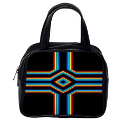 Cross Abstract Neon Classic Handbag (one Side) by Pakrebo