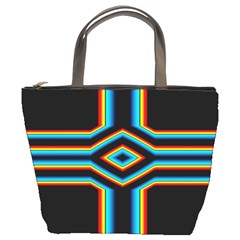 Cross Abstract Neon Bucket Bag by Pakrebo