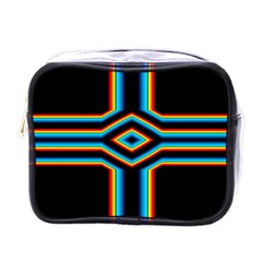 Cross Abstract Neon Mini Toiletries Bag (one Side) by Pakrebo