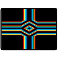 Cross Abstract Neon Double Sided Fleece Blanket (large)  by Pakrebo