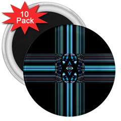 Cross Art Fractal 3  Magnets (10 Pack)  by Pakrebo