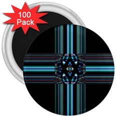 Cross Art Fractal 3  Magnets (100 Pack) by Pakrebo