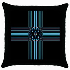 Cross Art Fractal Throw Pillow Case (black) by Pakrebo