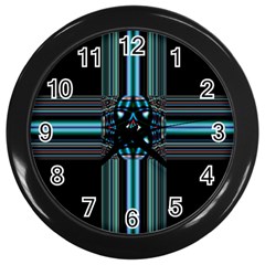 Cross Art Fractal Wall Clock (black) by Pakrebo