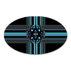 Cross Art Fractal Oval Magnet by Pakrebo